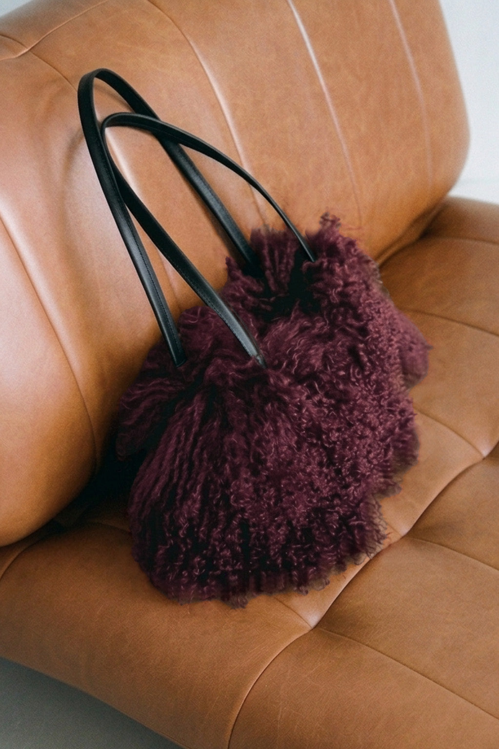 Mongolian Bowler Bag (Wine)