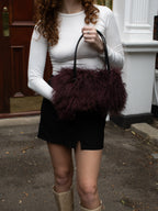 WINE MONGOLIAN BOWLER BAG