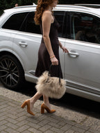 CREAM MONGOLIAN BOWLER BAG