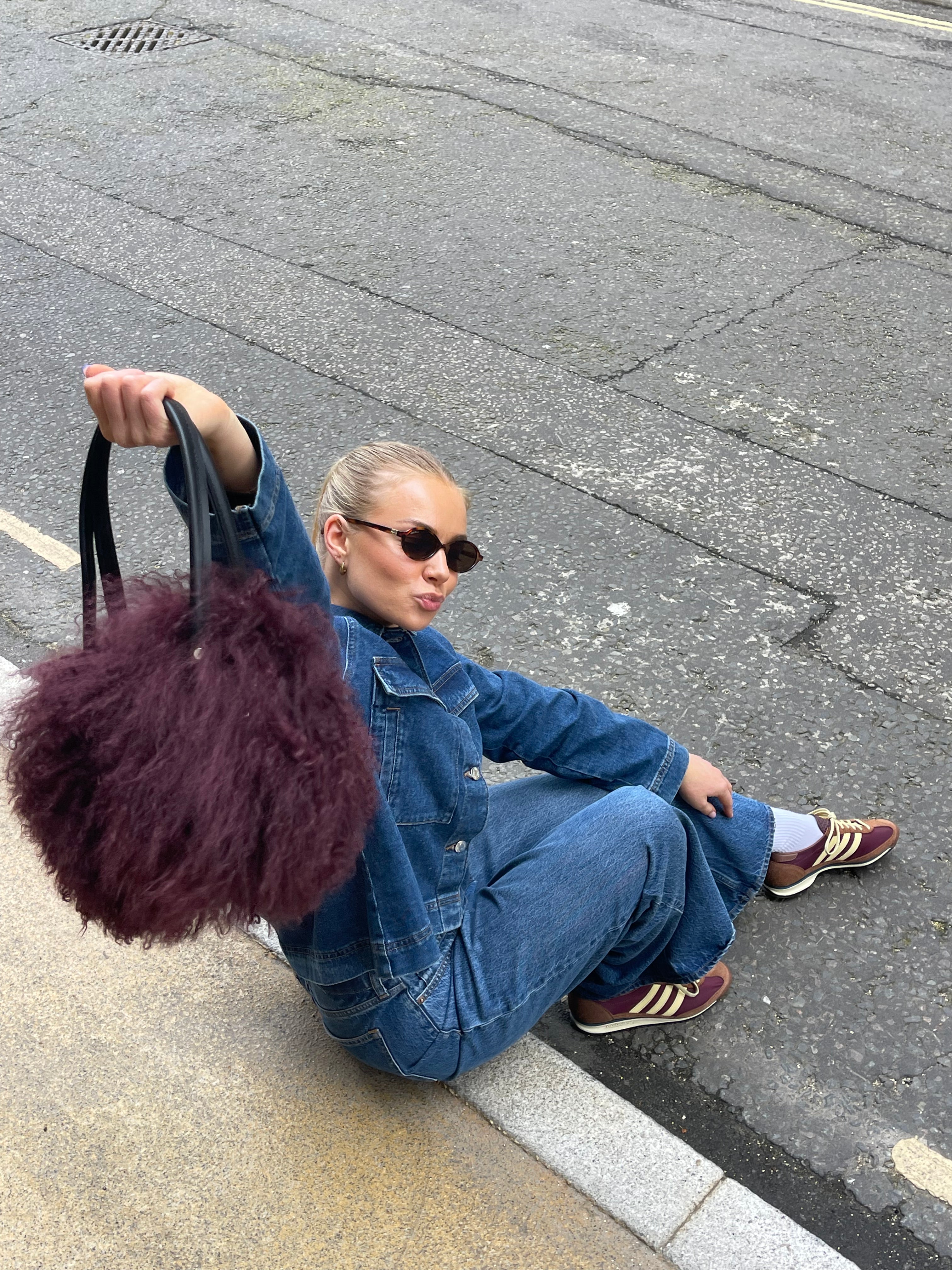 Mongolian Bowler Bag (Wine)