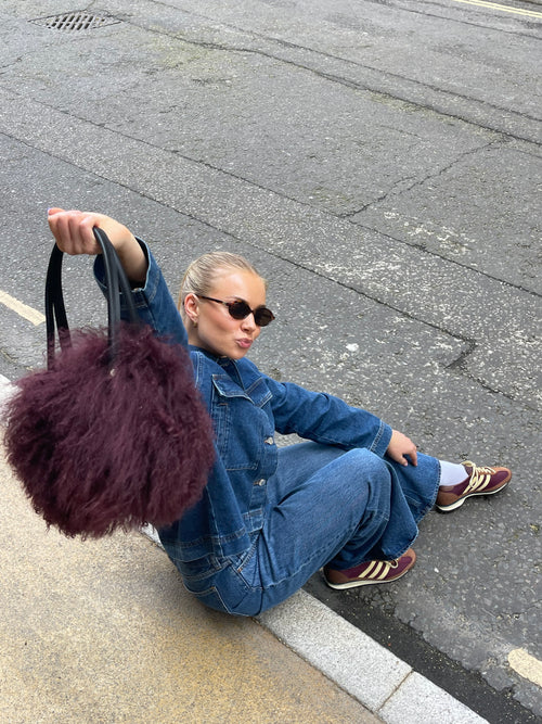 Mongolian Bowler Bag (Wine)
