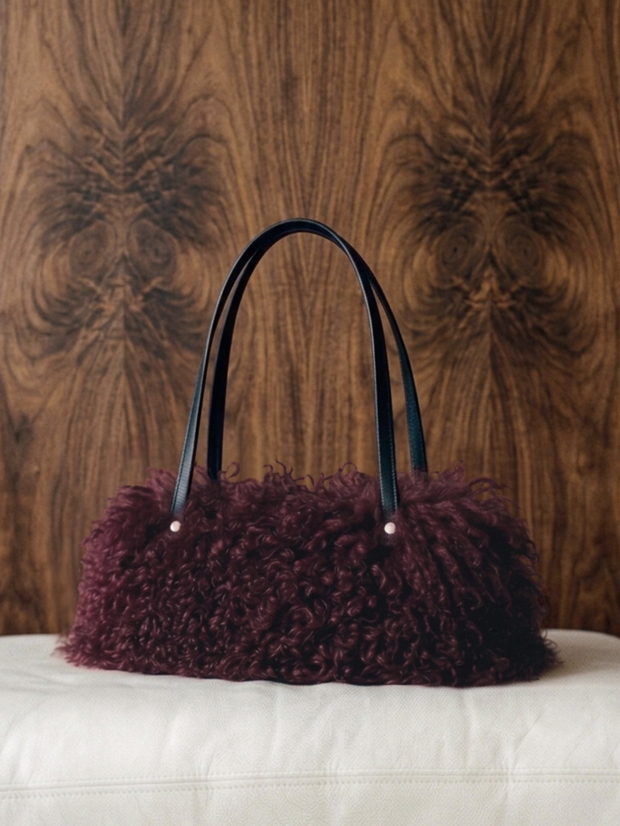 Mongolian Bowler Bag (Wine)